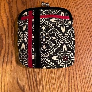 Vera Bradley Black and Red Floral Clutch